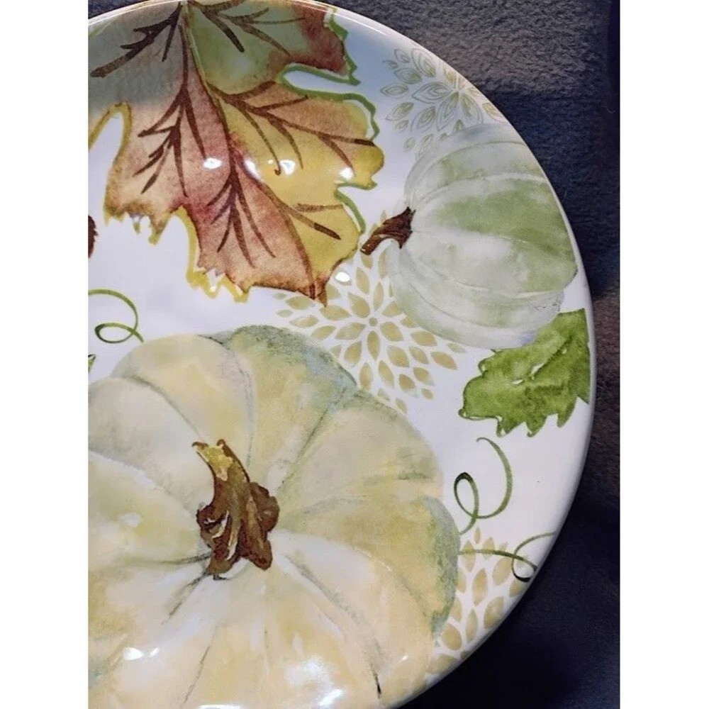 Set/2 Robert Stanley Harvest Pumpkin Salad Dessert Plates Fall Thanksgiving 1C